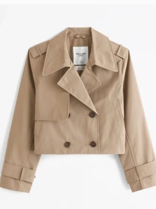 Abercrombie & Fitch Jackets & Blazers - NWT! Abercrombie & Fitch Cropped Trench Coat CARAMEL XL